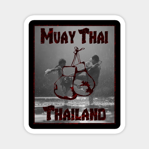 Muay Thai Fighter Thailand boxing gloves Magnet by Jakavonis