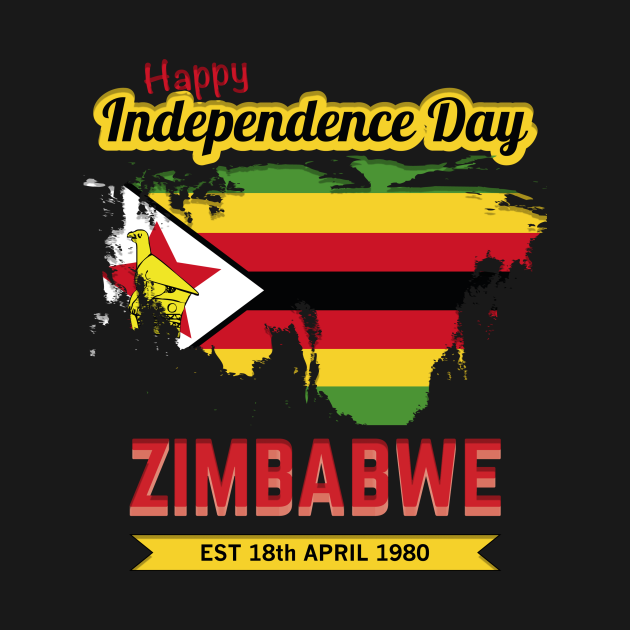 Happy Independence Day Zimbabwe, Zimbabwean - Zimbabwe Flag - T-Shirt