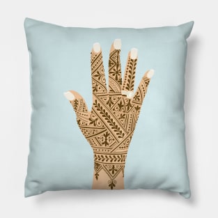 Moroccan Fessi Henna Tattoo - Brown Intricate Henna Pillow