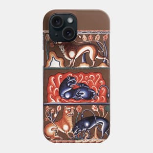 MEDIEVAL BESTIARY, Lion Like Beasts White Red Blue Fantasy Animals Phone Case