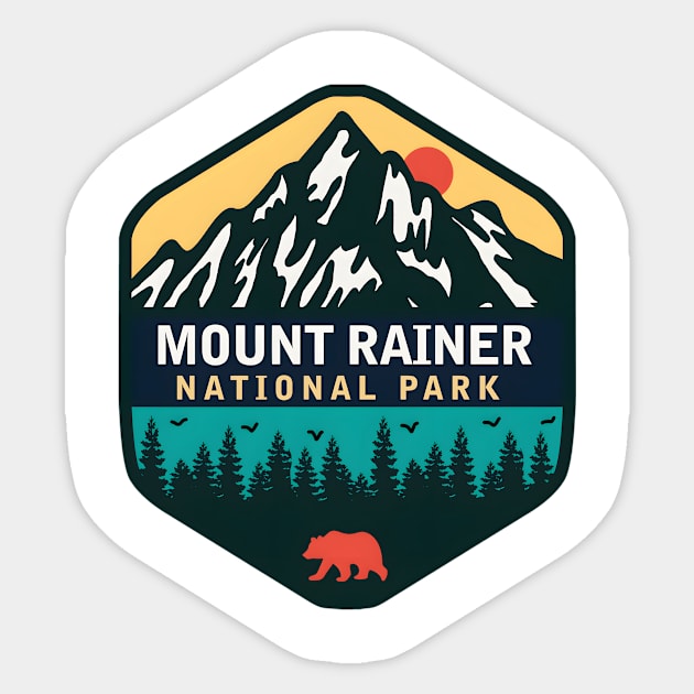 Mount Rainer National Park - Mount Rainer National Park - Sticker ...