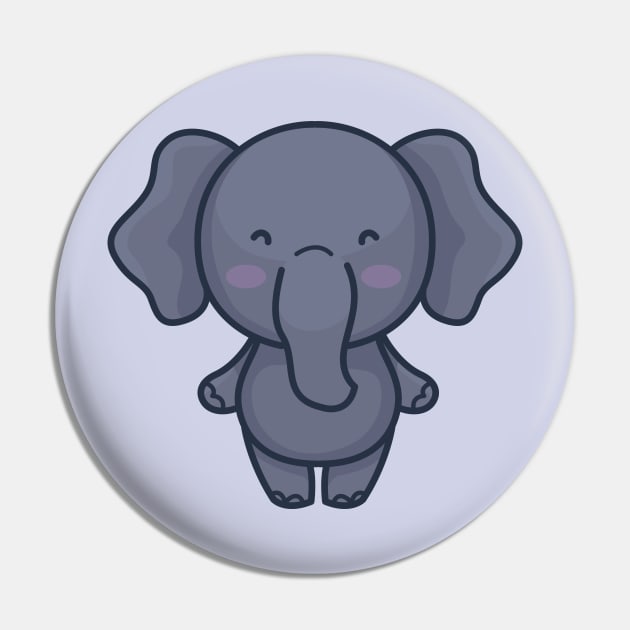 Cute Baby Elephant Cartoon Pin by SLAG_Creative