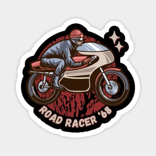 Road Racer '68 Cafe Racer Retro Motorcycle Magnet