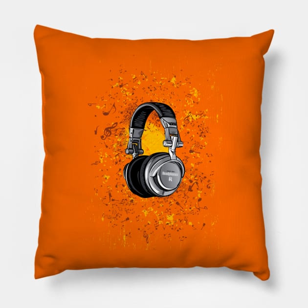 Headphones Grunge Pillow by juyodesign