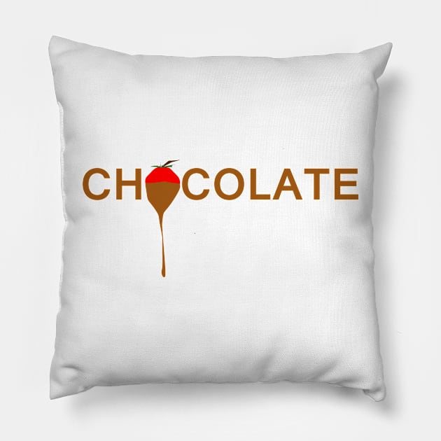 Chocolate and Strawberry Pillow by Artstastic