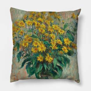 Jerusalem Artichoke Flowers by Claude Monet Pillow