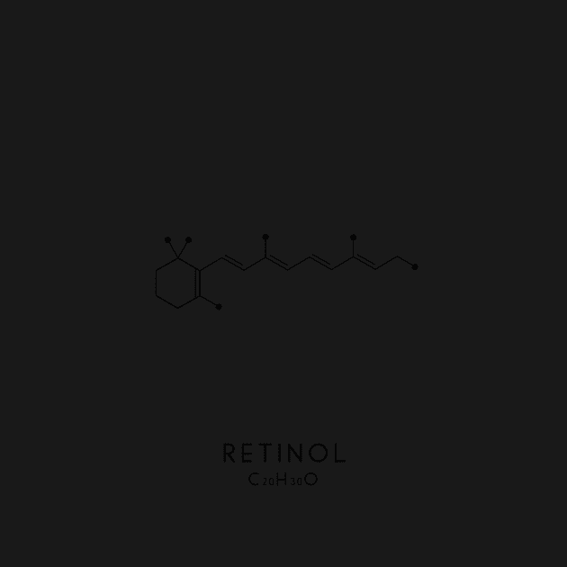 Retinol Molecular Structure - Vitamin A White by typelab