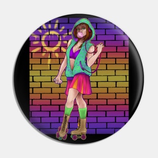 Neon Sunset Skater 3 Pin