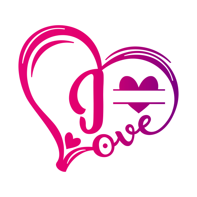 letter i monogram in the shape of love by Candy Store