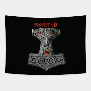 MJOLLNIR Hammer of the Thunder God Thor, Viking mythology Tapestry