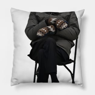 bernie sander sit in chair Pillow