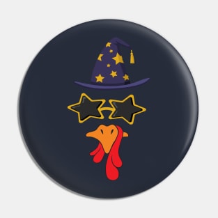 Hilarious Turkey Face witch , Perfect for Thanksgiving & Christmas Pin