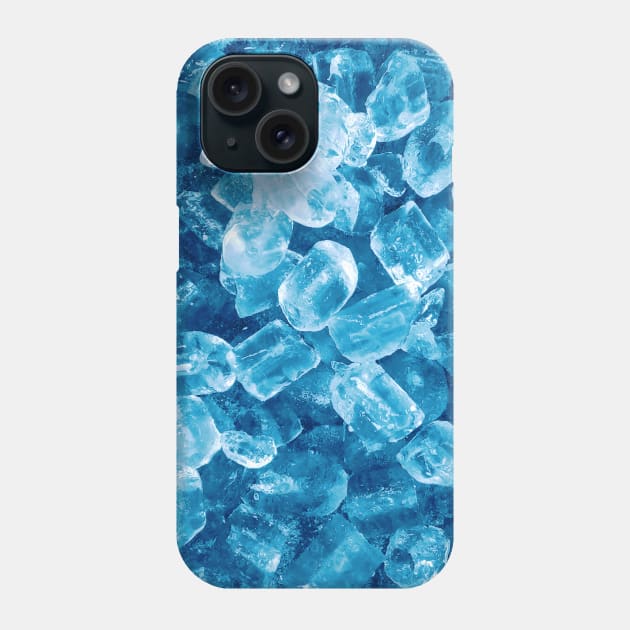 Blue Cold Ice Cubes Pattern Phone Case by Art by Deborah Camp