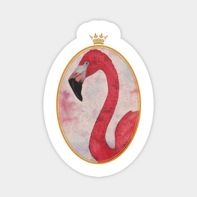 Royal pink Flamingo Queen Magnet by SturmDesign