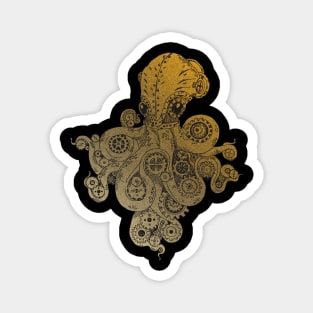 Retro Futurism Steampunk Adventure Octopus 3 Magnet