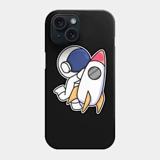 astronaut with spaceship Phone Case