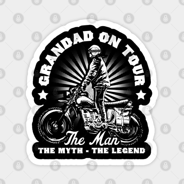 Granddad Biker Design Magnet by Black Tee Inc