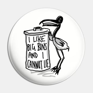 Funny Bin Chicken Ibis Bird Rap Pun Mashup! Pin