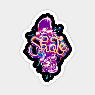 Neon Skate or Die Graphic Magnet