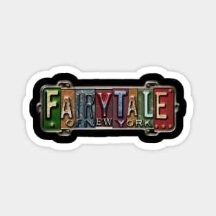 Fairytale Of New York - Vintage AI Generated Street Sign License Plate Magnet