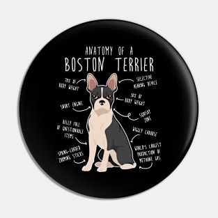 Boston Terrier Dog Anatomy Pin