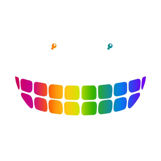 Floating Smile - in rainbow colors by RawSunArt