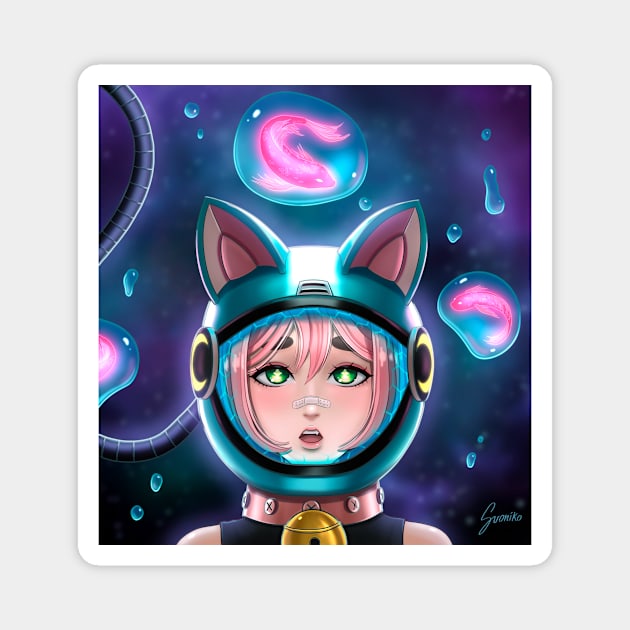 Space Cat Magnet by SUONIKO