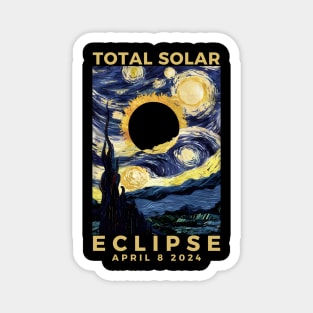 Van Gogh Starry Night Total Solar Eclipse April 8 2024 Magnet