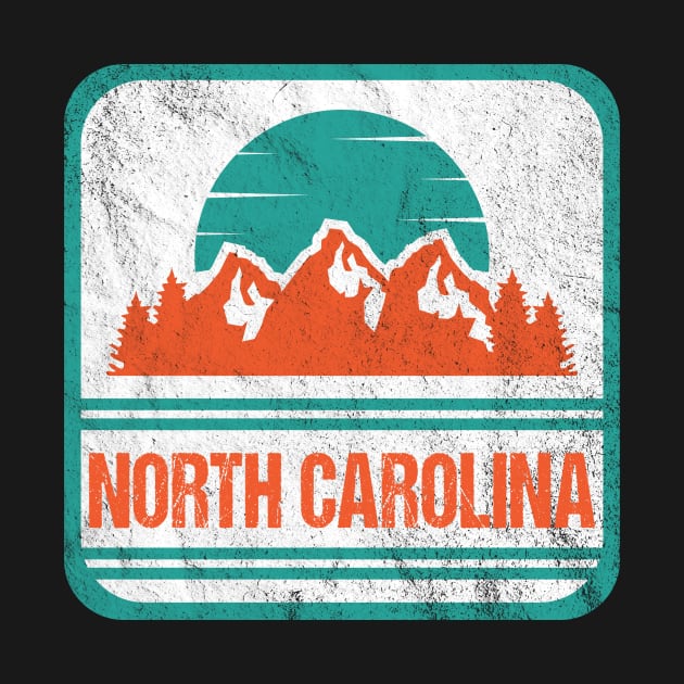 Retro Vintage North Carolina USA Mountain Gift for Men by JKFDesigns