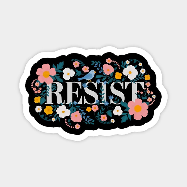 Resist Floral Protest Trump Anti Trump Magnet by ArtistTee ⭐⭐⭐⭐⭐