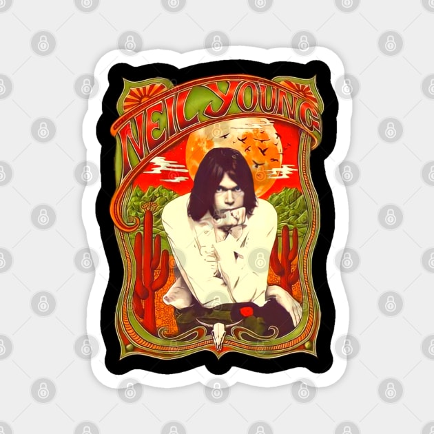 NEIL YOUNG t-shirt Magnet by cuttar