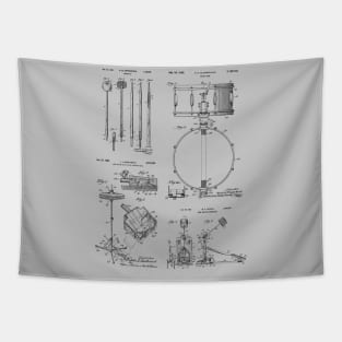 Drummer Gift Drum Kit Vintage Patent Image Tapestry