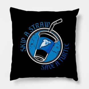 Skip A Straw Save A Turtle Ocean Lover Pillow