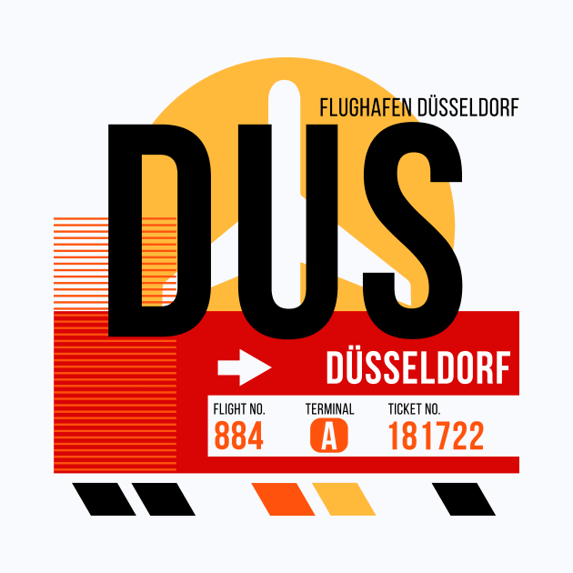 Dusseldorf (DUS) Airport // Sunset Baggage Tag by Now Boarding