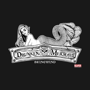 ReaperCon 2020 Drunken Mermaid Horizontal B&W T-Shirt