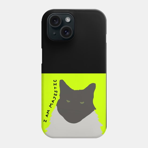 I am Majestic Abstract Cat Phone Case by ellenhenryart