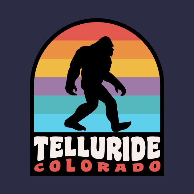 Telluride Colorado Bigfoot Sasquatch Retro Sunset by PodDesignShop