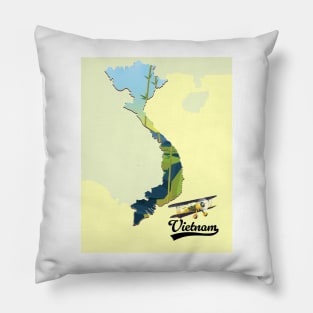 Vietnam retro map Pillow