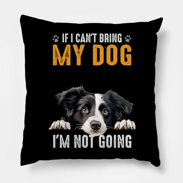 Not Going Border Collie Pillow by Tee Li’s