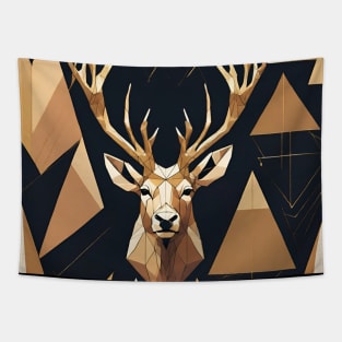 Geometric Stag: A Modern and Abstract Art Piece Tapestry