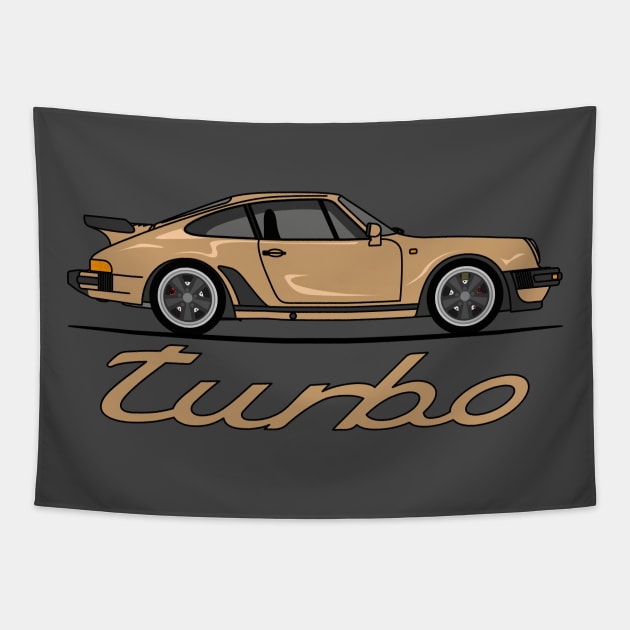 Beige 911 Turbo Tapestry by Lafta Design