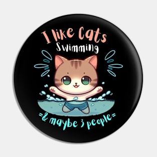 Cats and swimming Pin