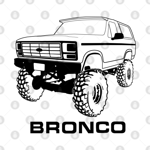 1980-1986 Ford Bronco Lifted Black Print by The OBS Apparel