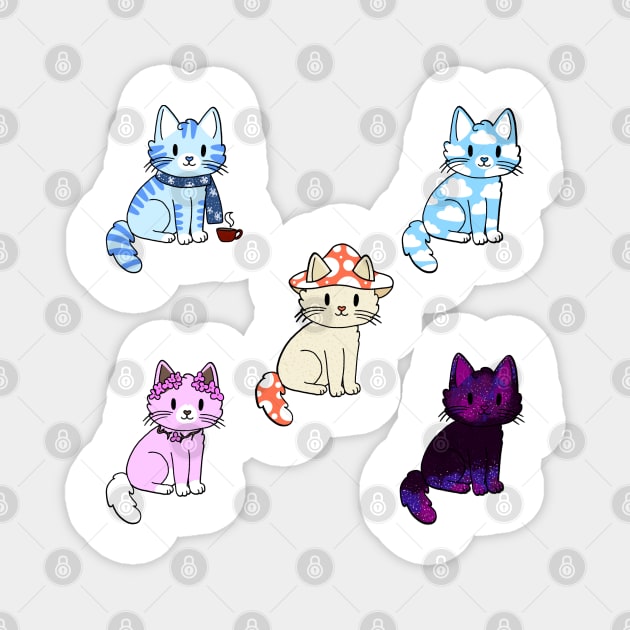 Kitties Sticker Pack 3 Magnet by casserolestan