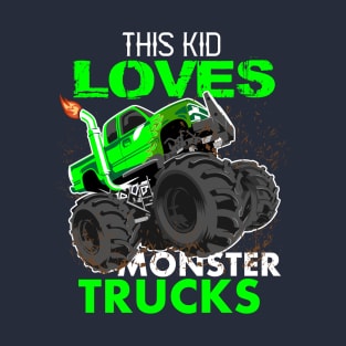 Youth Monster Trucks,this kid loves monster trucks, Boys car Boys and Girls Gift T-Shirt