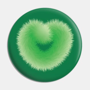 Green Love With Fur Pin