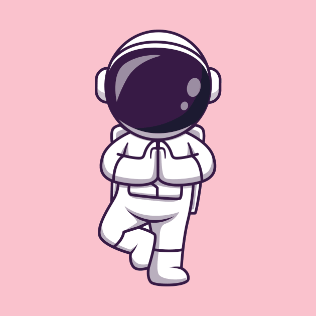 Cute Astronaut Meditating Yoga Cartoon by Catalyst Labs