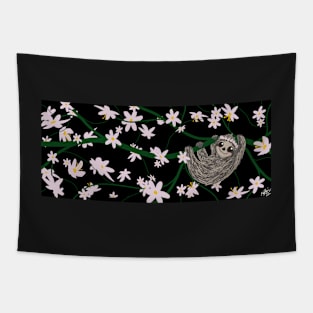 Flowered Up Sloth Tapestry