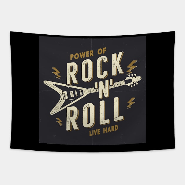 Power of Rock & Roll Tapestry by AME_Studios