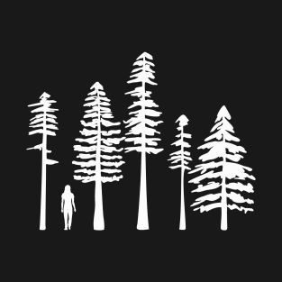 Pine Tree Hiking in White T-Shirt